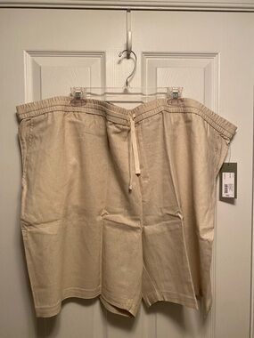 Goodfellow & Co Cream Linen-Blend Pull-On Shorts…size 5XL